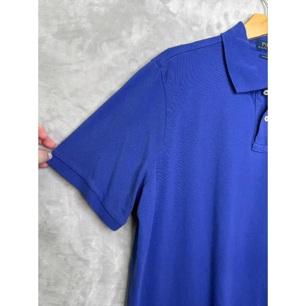 Polo Ralph Lauren Polo Shirt Mens XL Blue Classic Fit Pique Cotton Preppy S/S